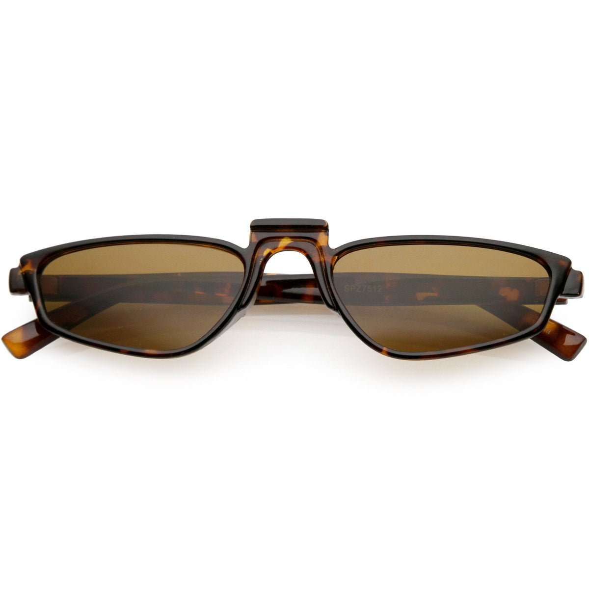 Retro Modern Low Temple Narrow Flat Top Sunglasses C731