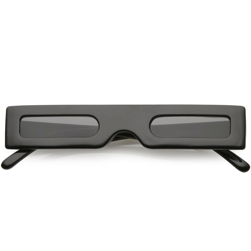 Novelty Retro Punk Square Flat Top Thin Lens Sunglasses C733