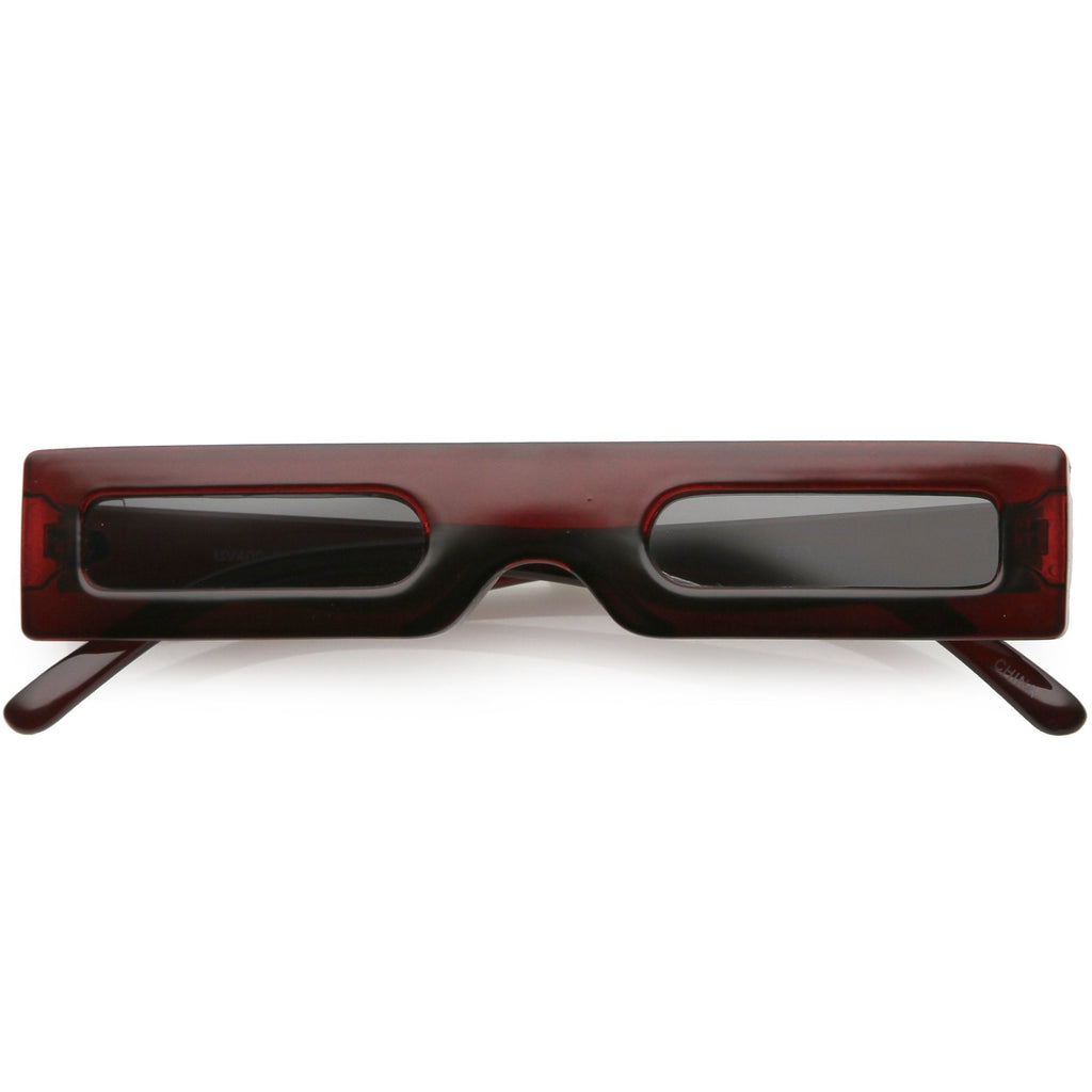 Novelty Retro Punk Square Flat Top Thin Lens Sunglasses C733