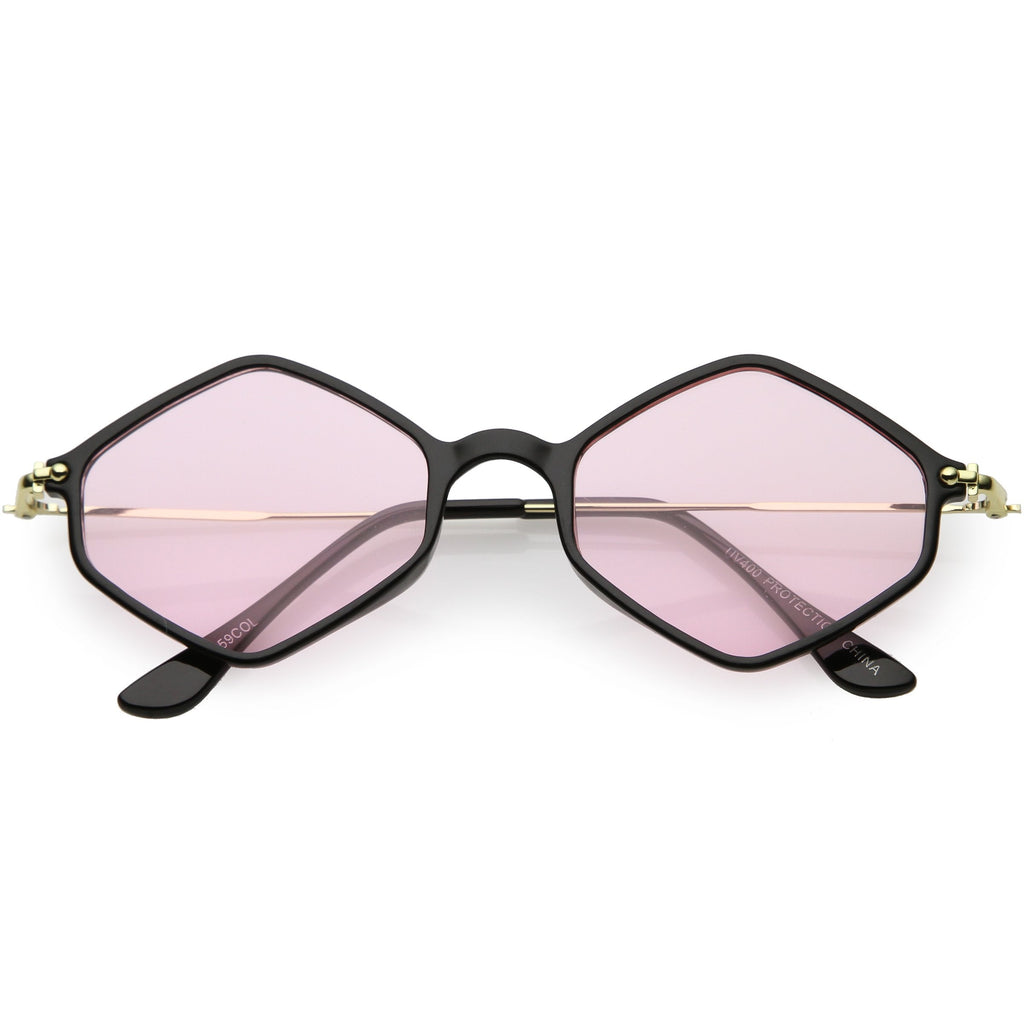 Retro Color Tone Hexagon Diamond Shape Sunglasses C740