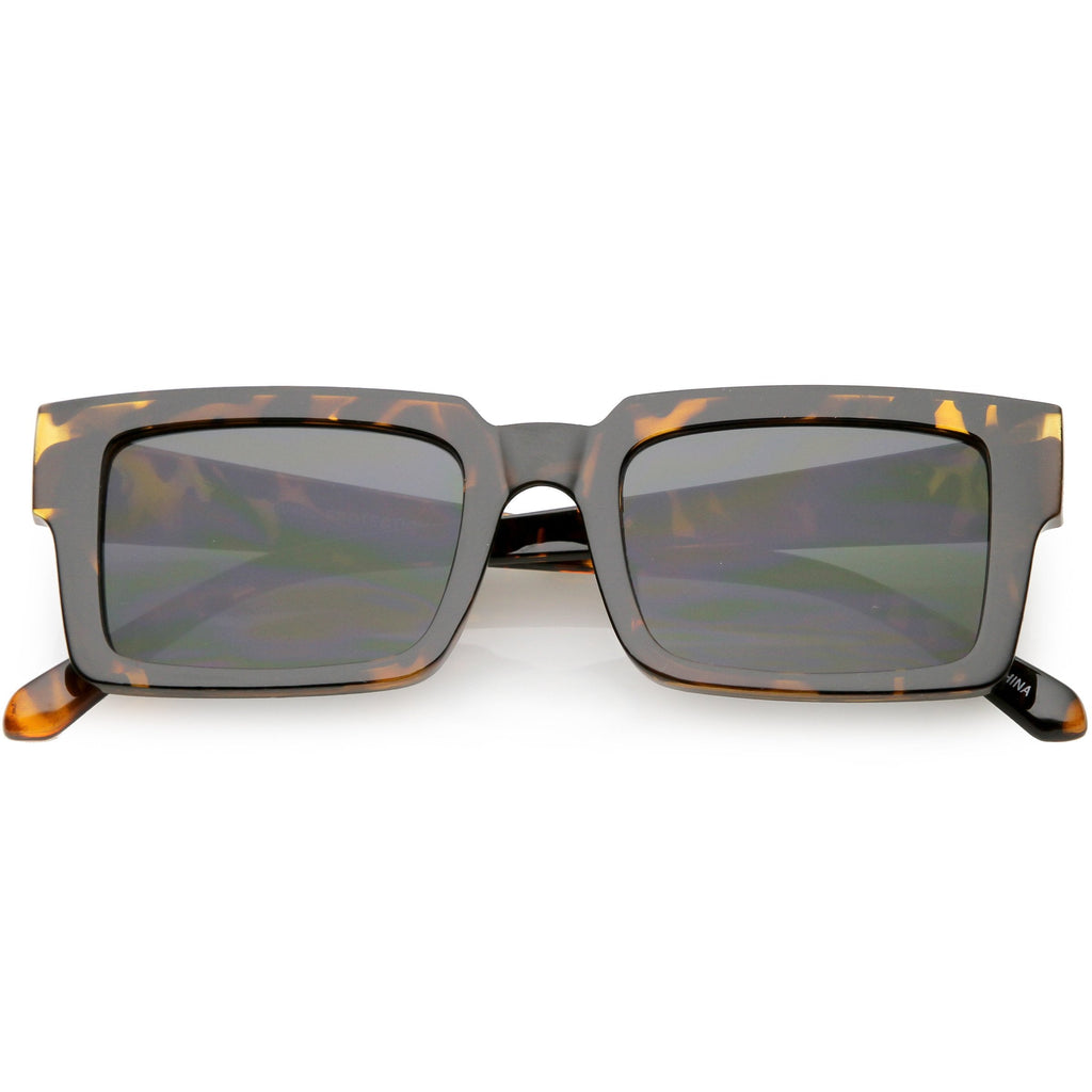 Retro Modern Square Flat Lens Flat Top Sunglasses C732