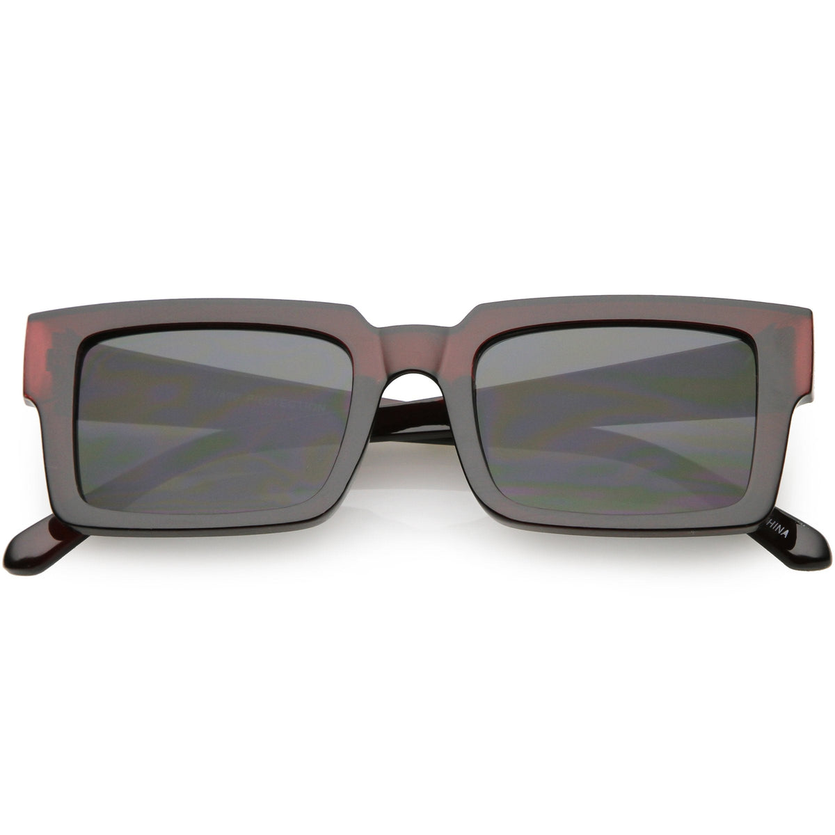 Retro Modern Square Flat Lens Flat Top Sunglasses C732
