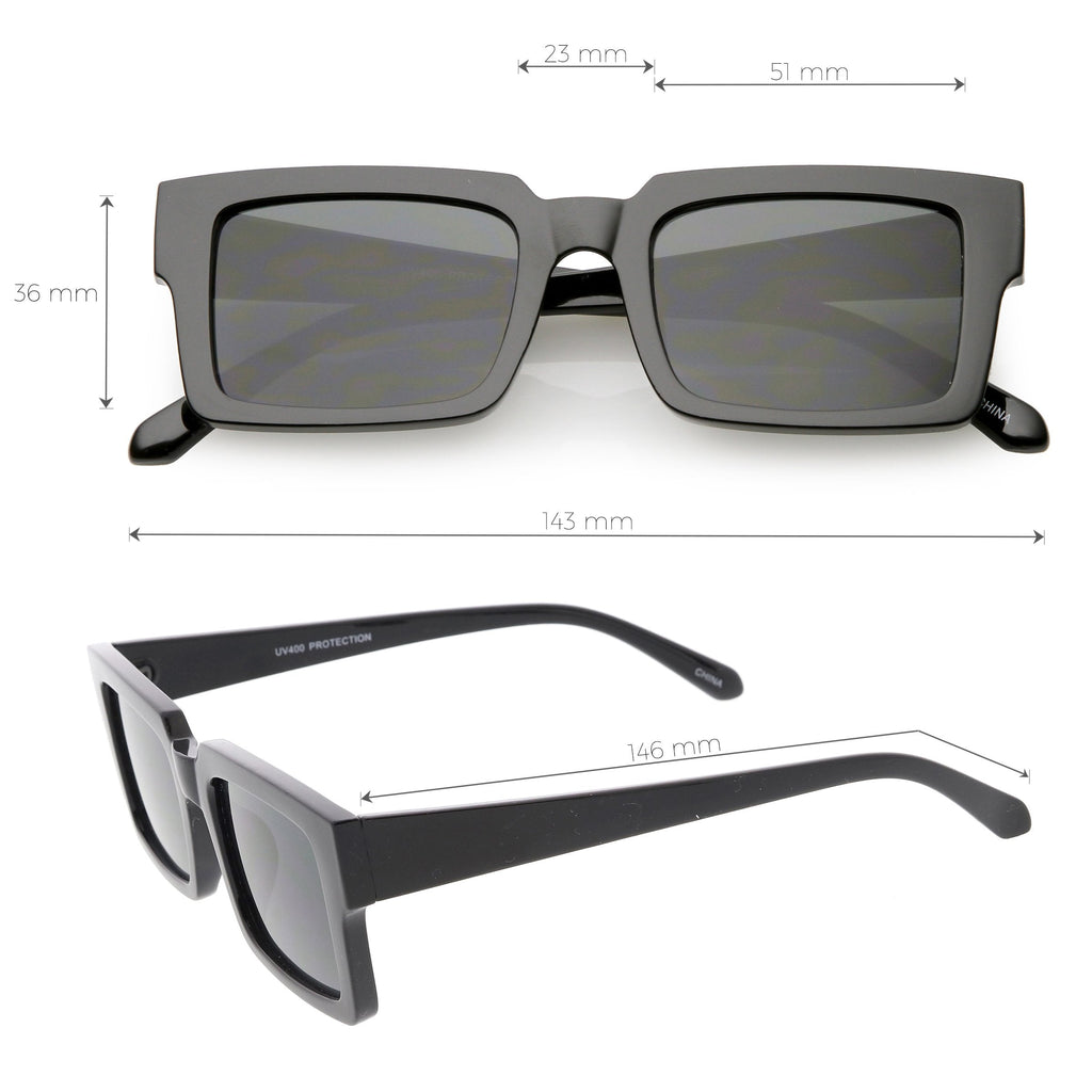 Retro Modern Square Flat Lens Flat Top Sunglasses C732