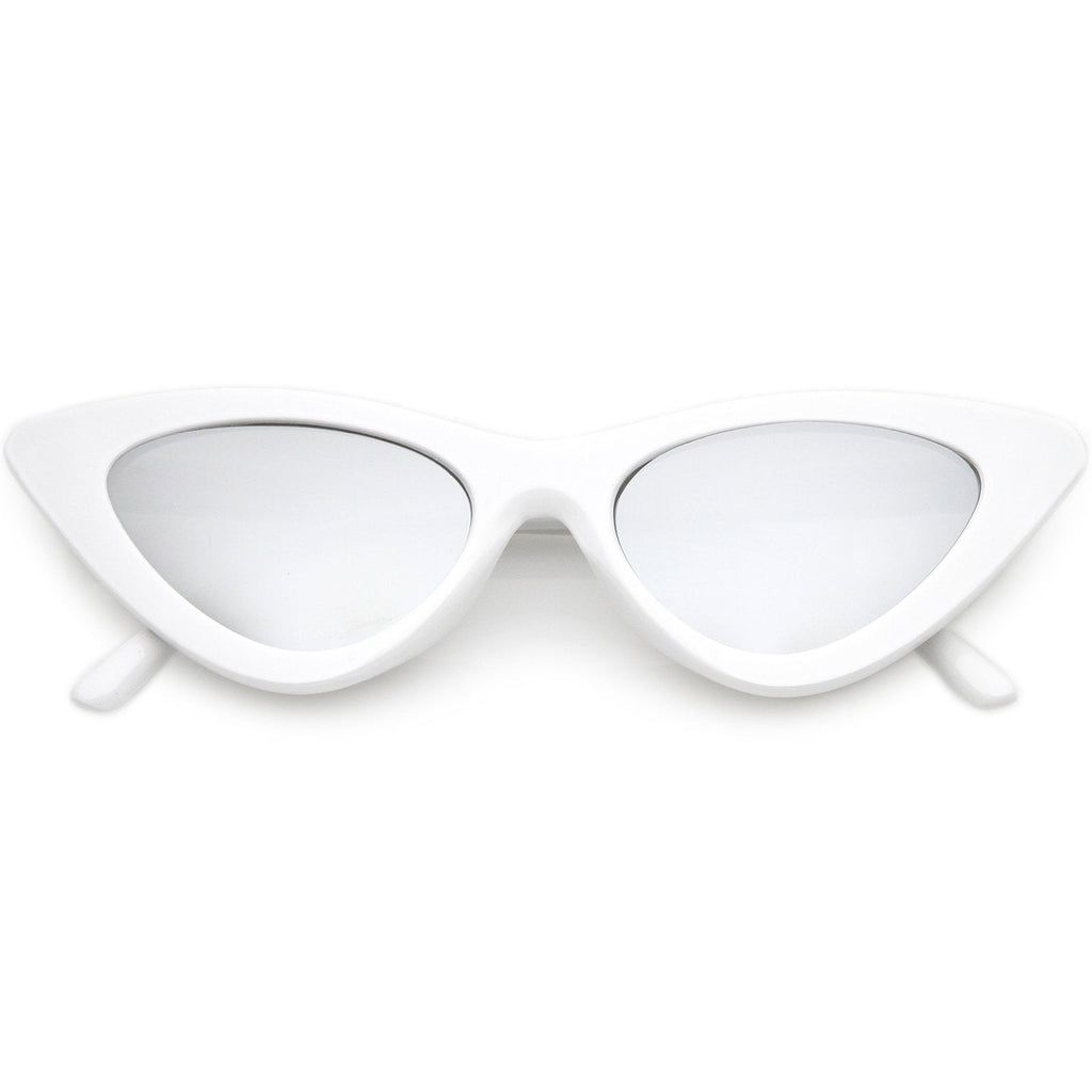 Women's Narrow 1990's Retro Flat Lens Cat Eye Sunglasses C523