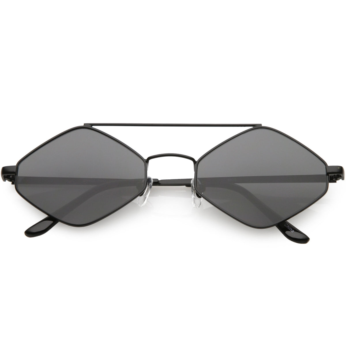Retro Geometric Hexagon Diamond Shaped Flat Lens Sunglasses C744