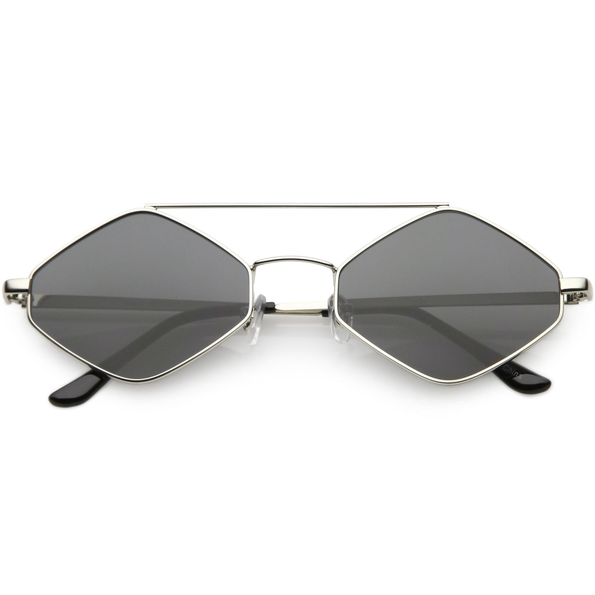 Retro Geometric Hexagon Diamond Shaped Flat Lens Sunglasses C744