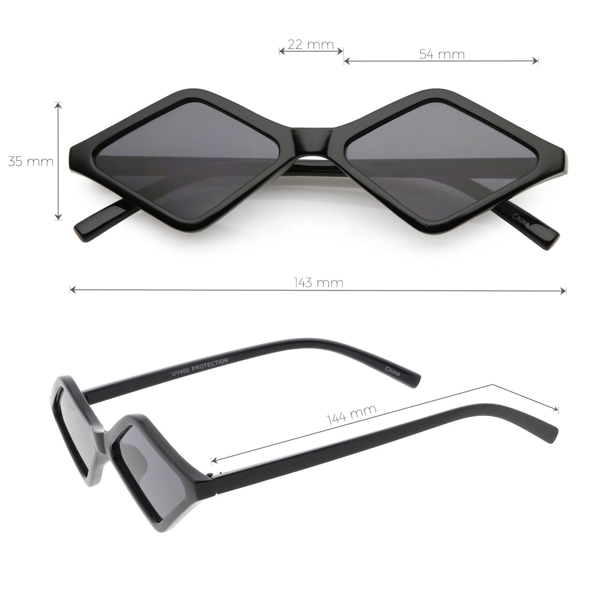 Retro Geometric Diamond Shape Sunglasses C748