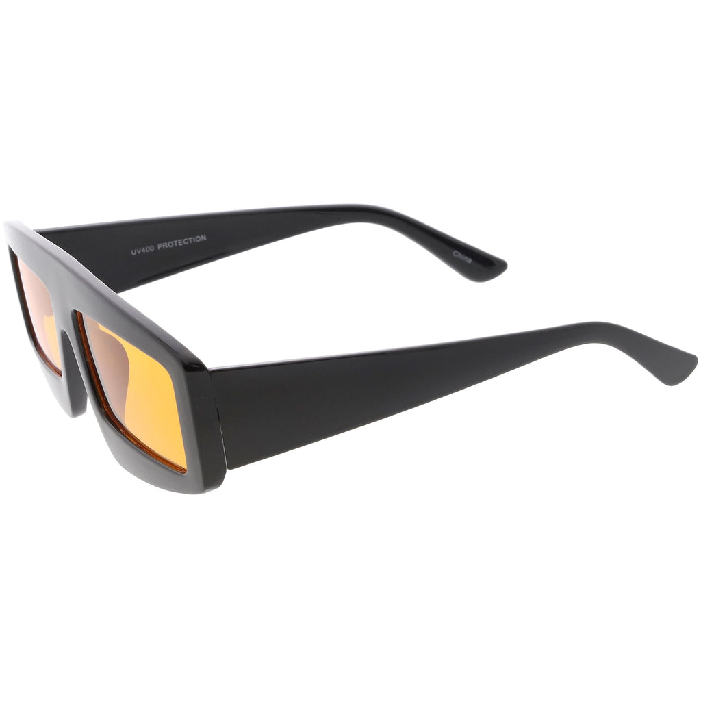 Retro Modern Rectangle Flat Lens Color Tinted Sunglasses C747