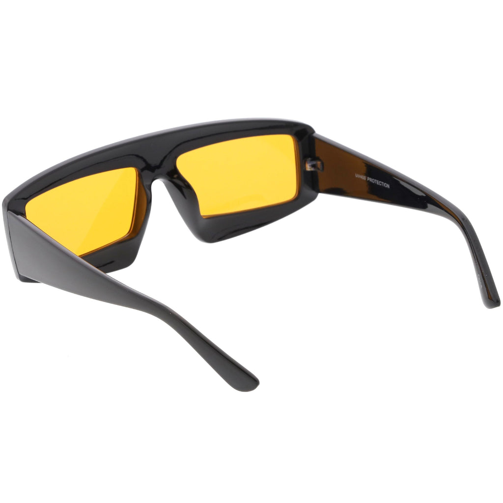 Retro Modern Rectangle Flat Lens Color Tinted Sunglasses C747