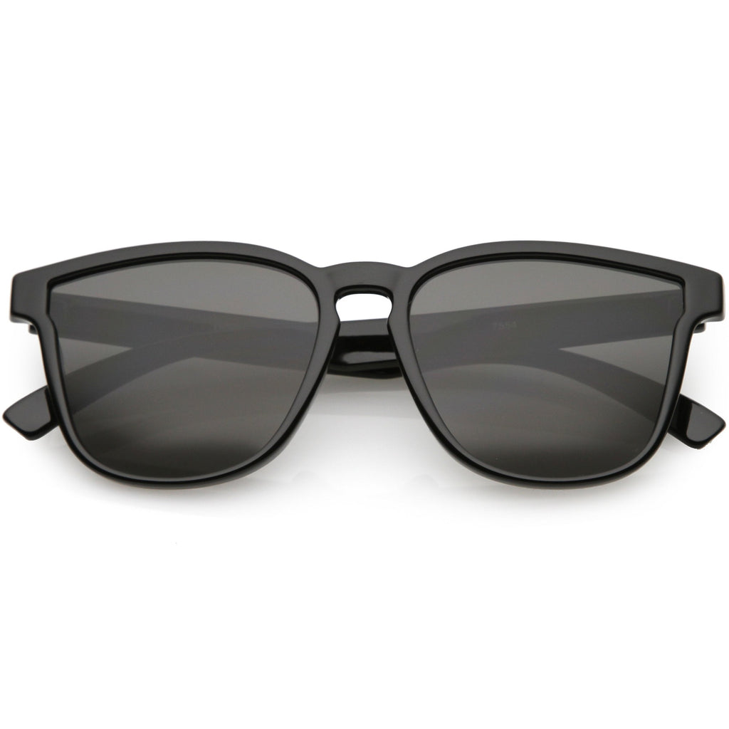 Retro Modern Horned Rim Flat Lens Sunglasses C753