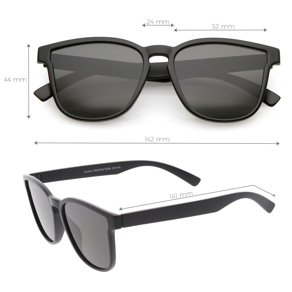 Retro Modern Horned Rim Flat Lens Sunglasses C753