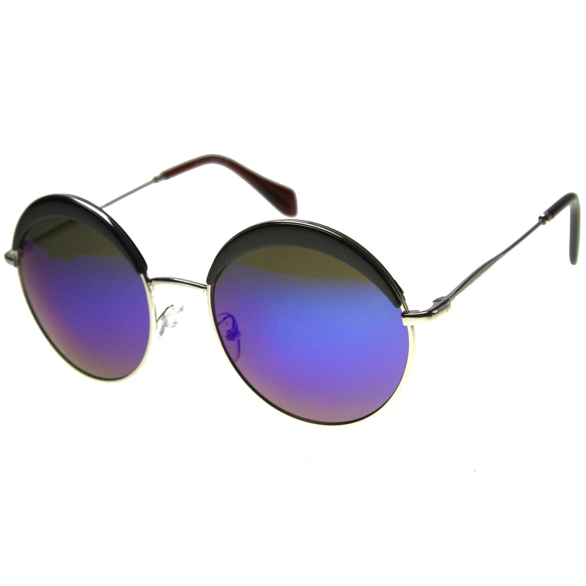 Unique Women's Round Top Brow Fashion Sunglasses 9751