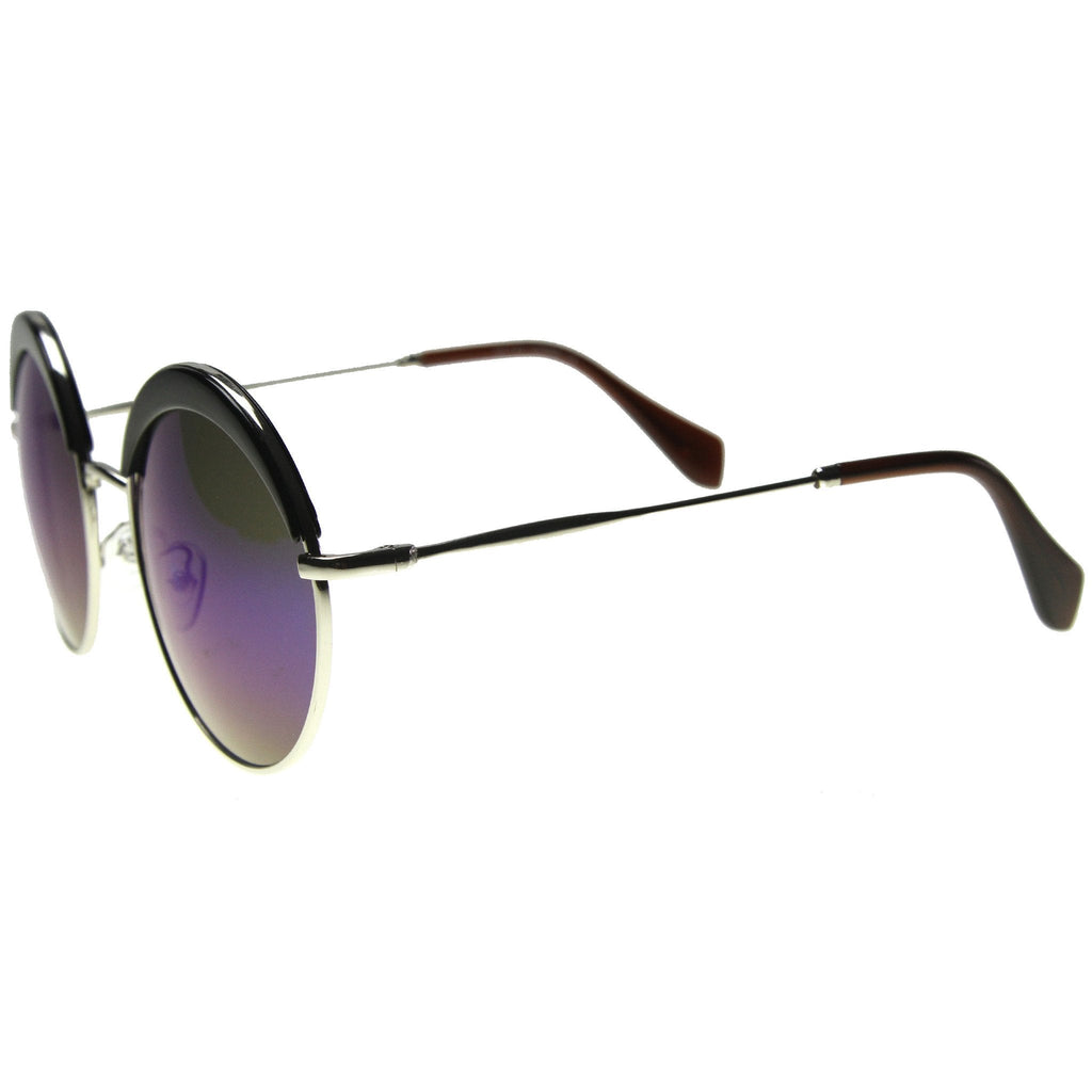 Unique Women's Round Top Brow Fashion Sunglasses 9751