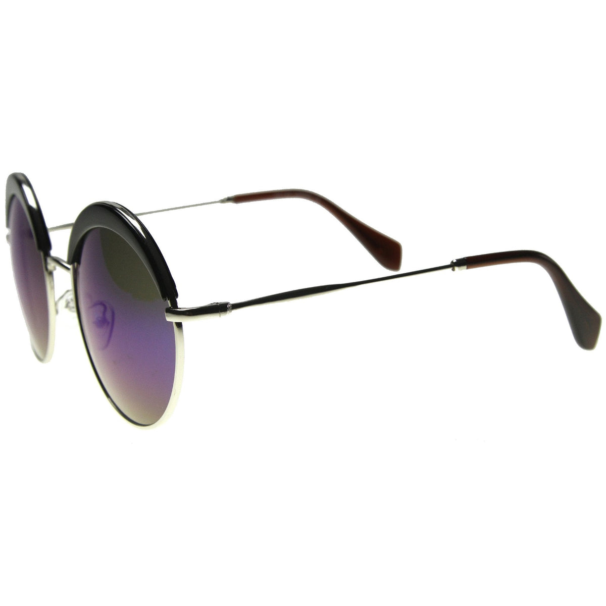Unique Women's Round Top Brow Fashion Sunglasses 9751