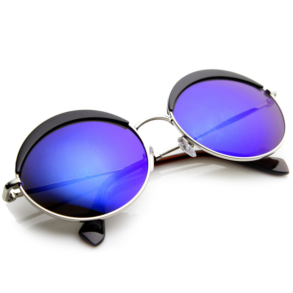Unique Women's Round Top Brow Fashion Sunglasses 9751