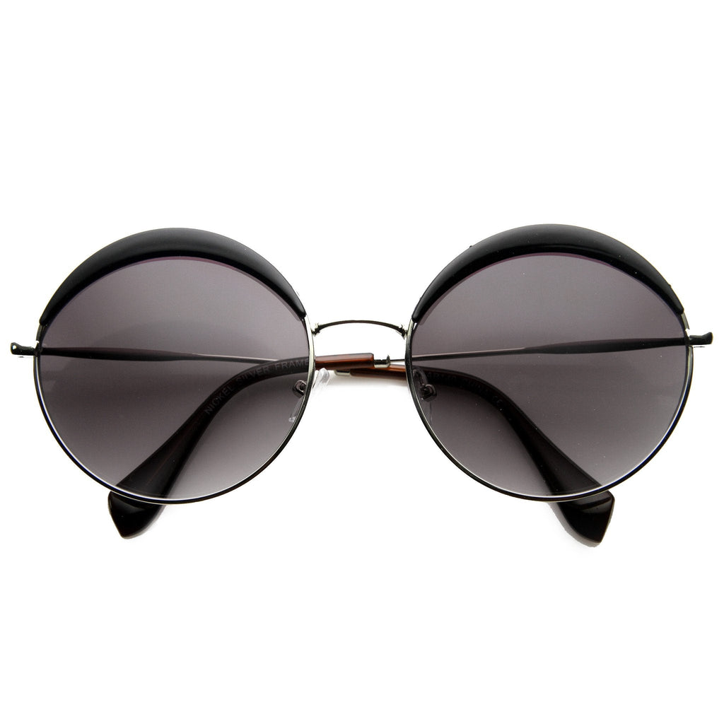 Unique Women's Round Top Brow Fashion Sunglasses 9751