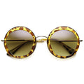 Women's Round Lens Overlay Oversize Sunglasses 9753