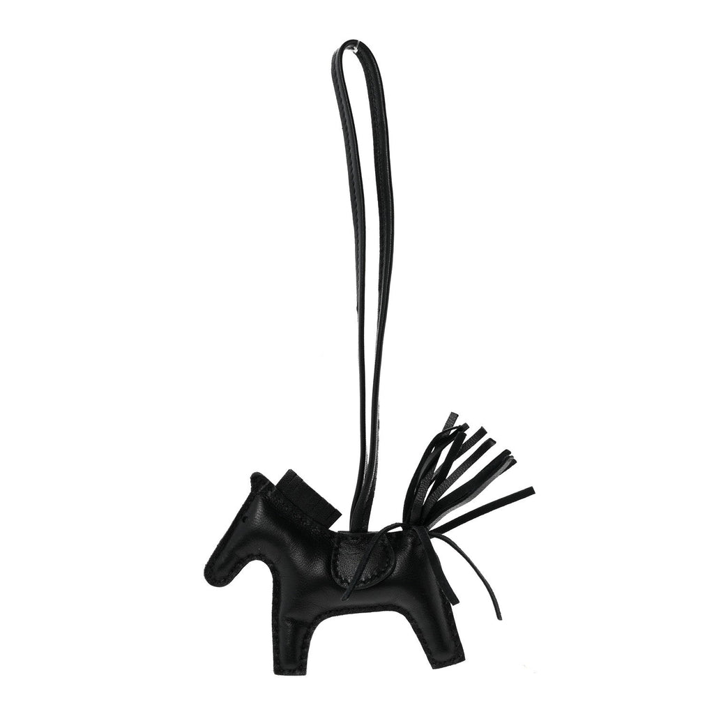 Milo Lambskin Grigri Rodeo Horse Bag Charm PM So Black