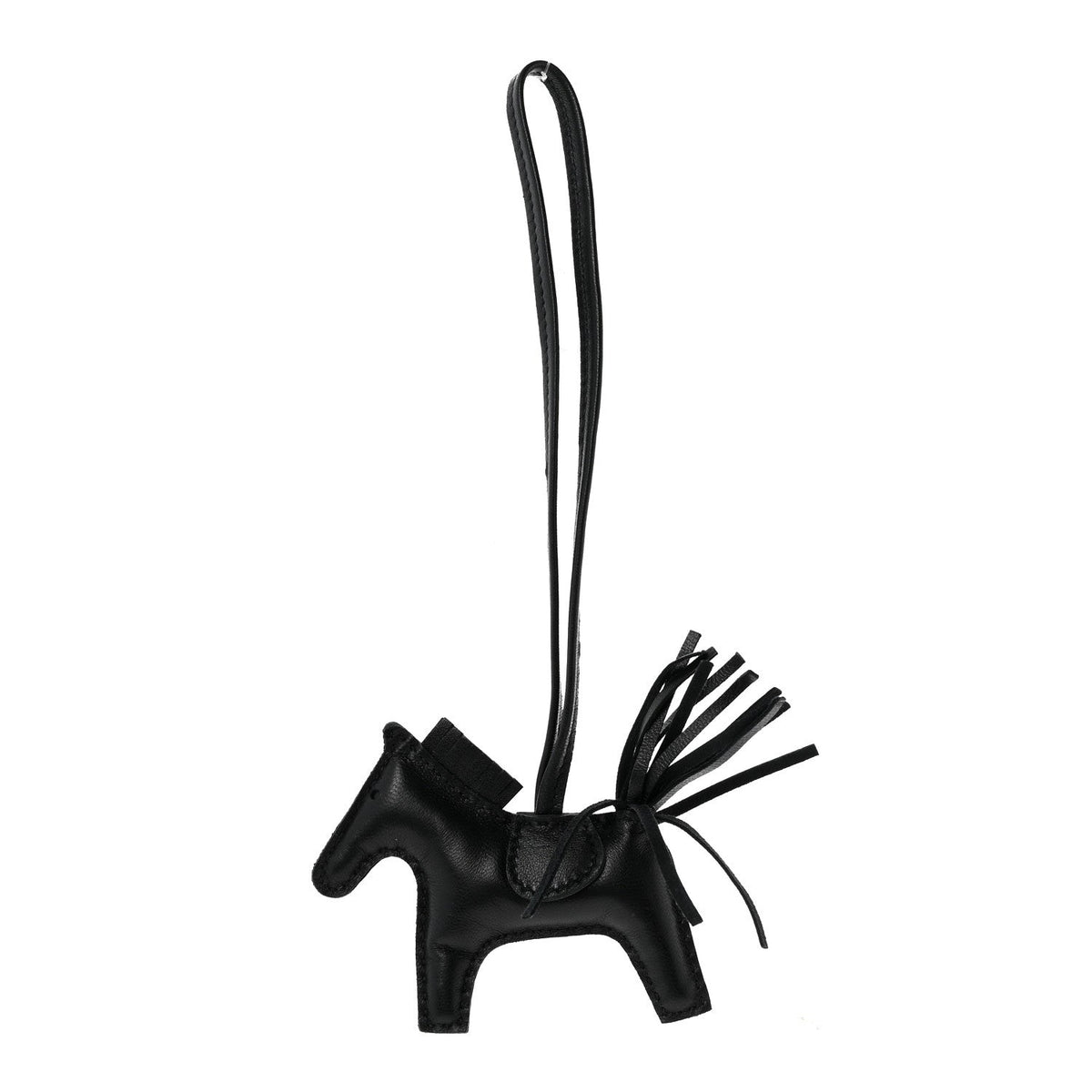 Milo Lambskin Grigri Rodeo Horse Bag Charm PM So Black