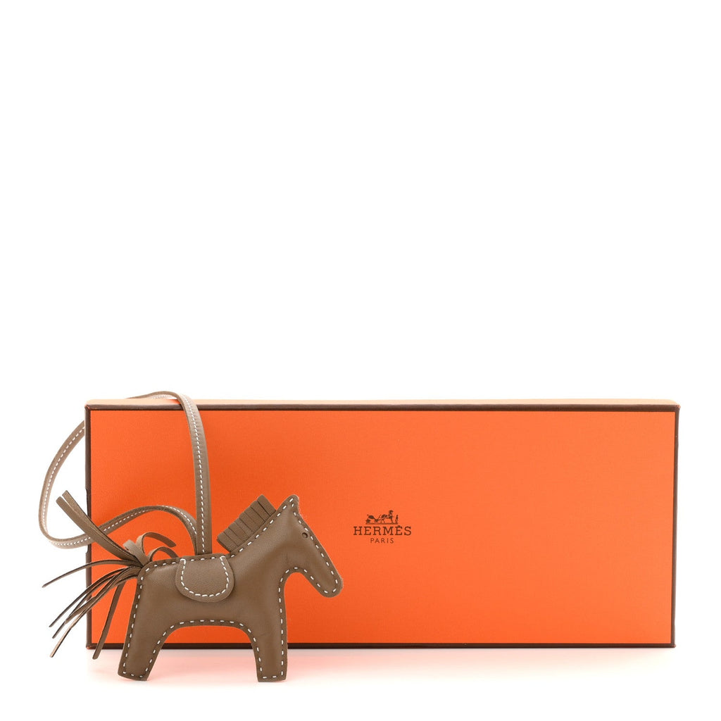 Milo Lambskin Grigri Rodeo Horse Bag Charm PM Etoupe