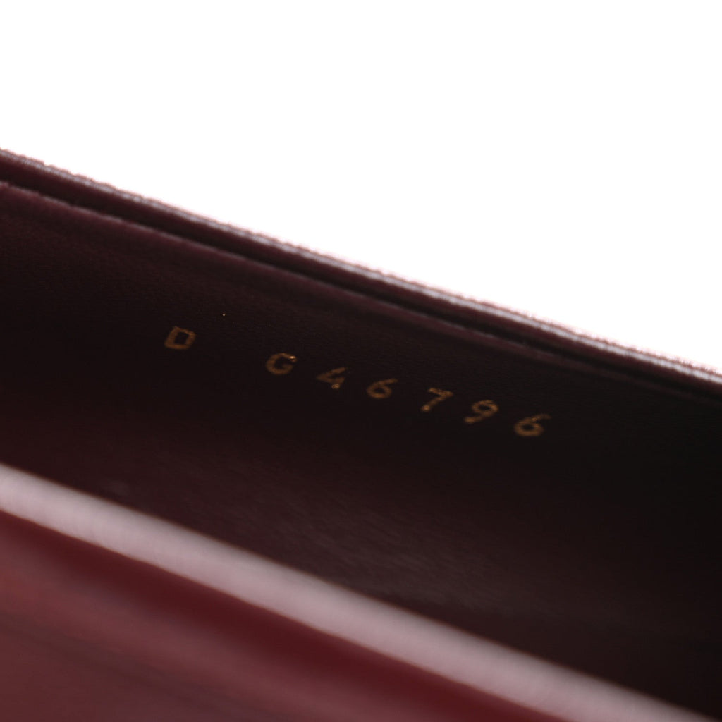 Shiny Calfskin CC Mocassin Loafers 39 Burgundy