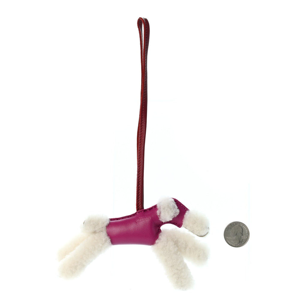 Milo Lambskin Shearling Budy Charm Rose Pourpre
