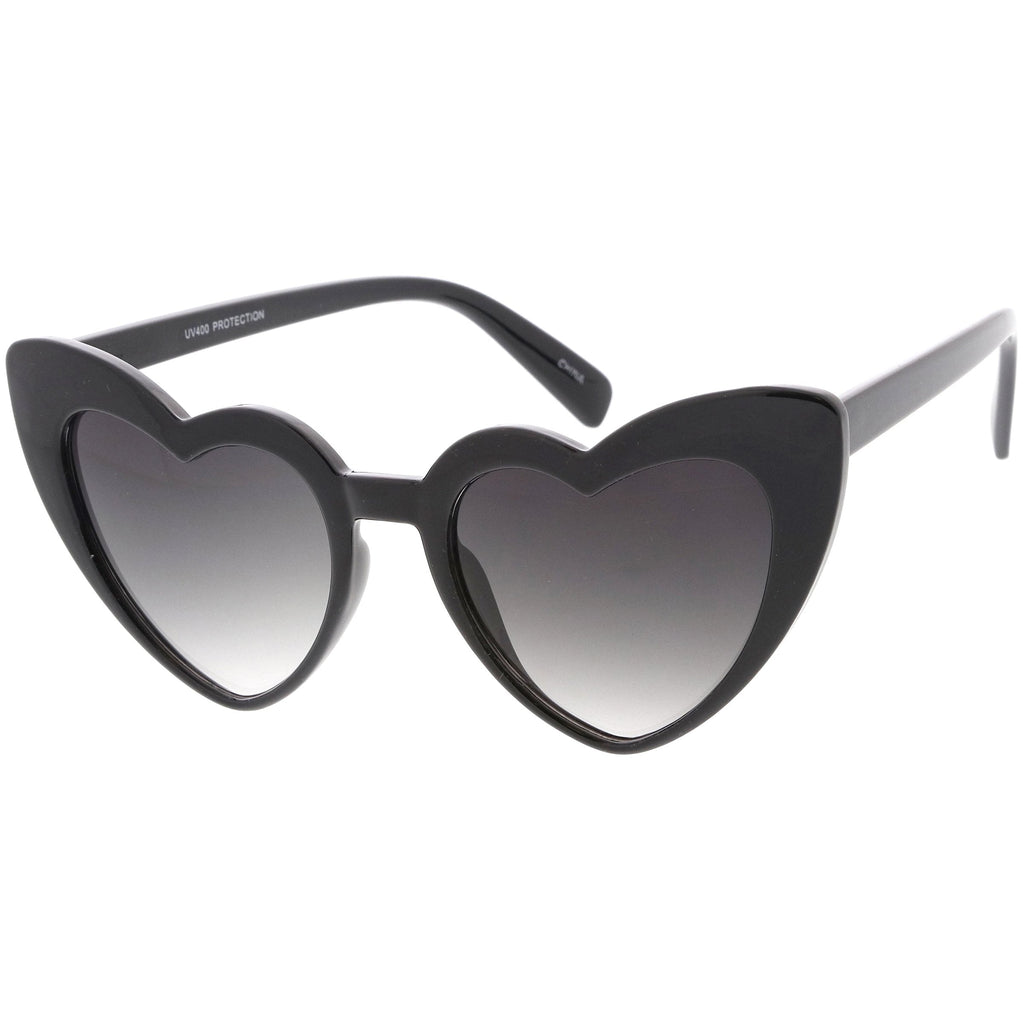 Women's Oversize Flat Lens Heart Shape Cat Eye Sunglasses C759