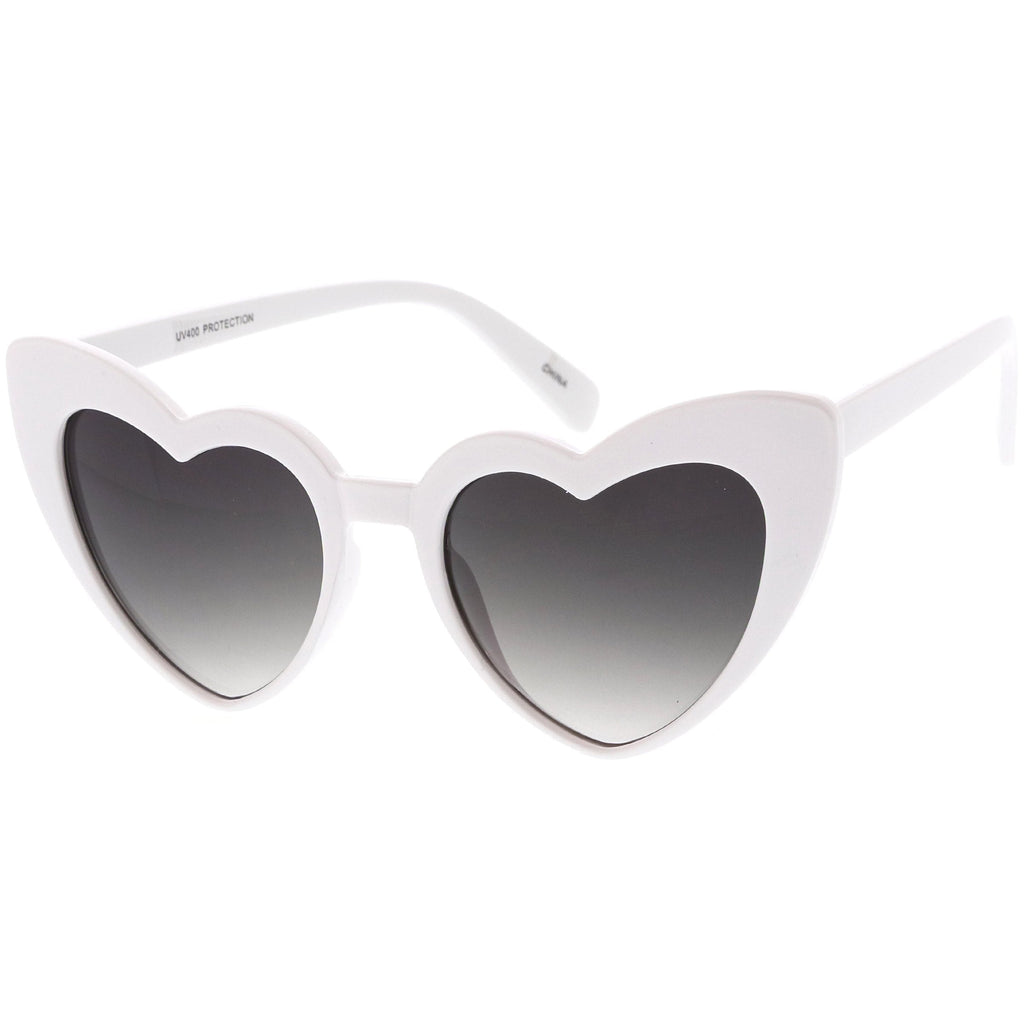 Women's Oversize Flat Lens Heart Shape Cat Eye Sunglasses C759