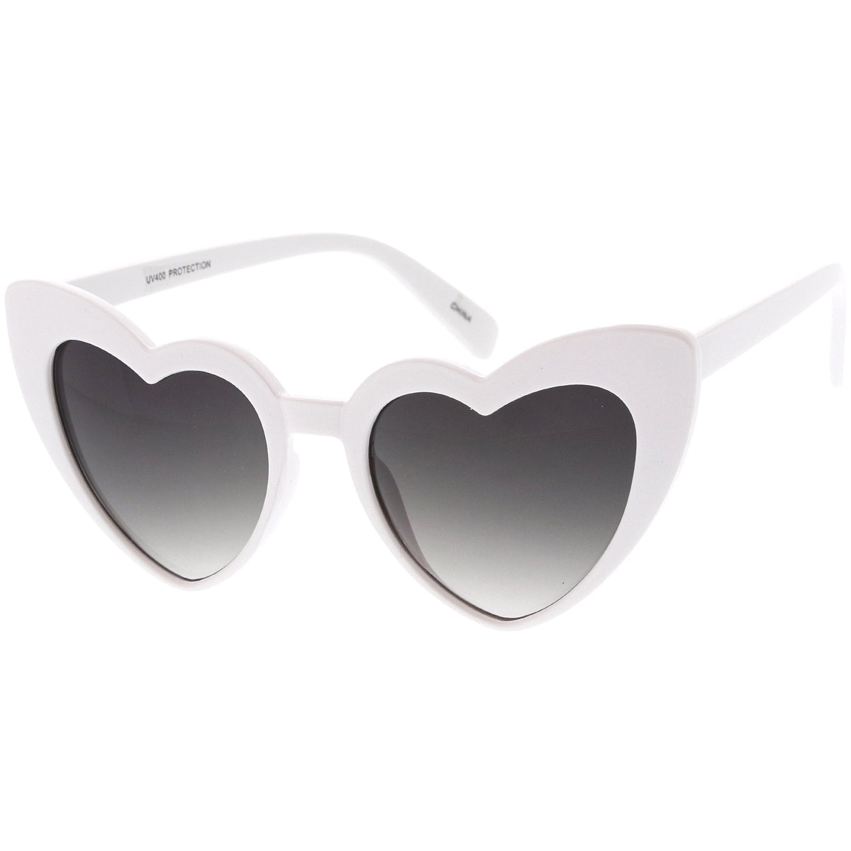 Women's Oversize Flat Lens Heart Shape Cat Eye Sunglasses C759