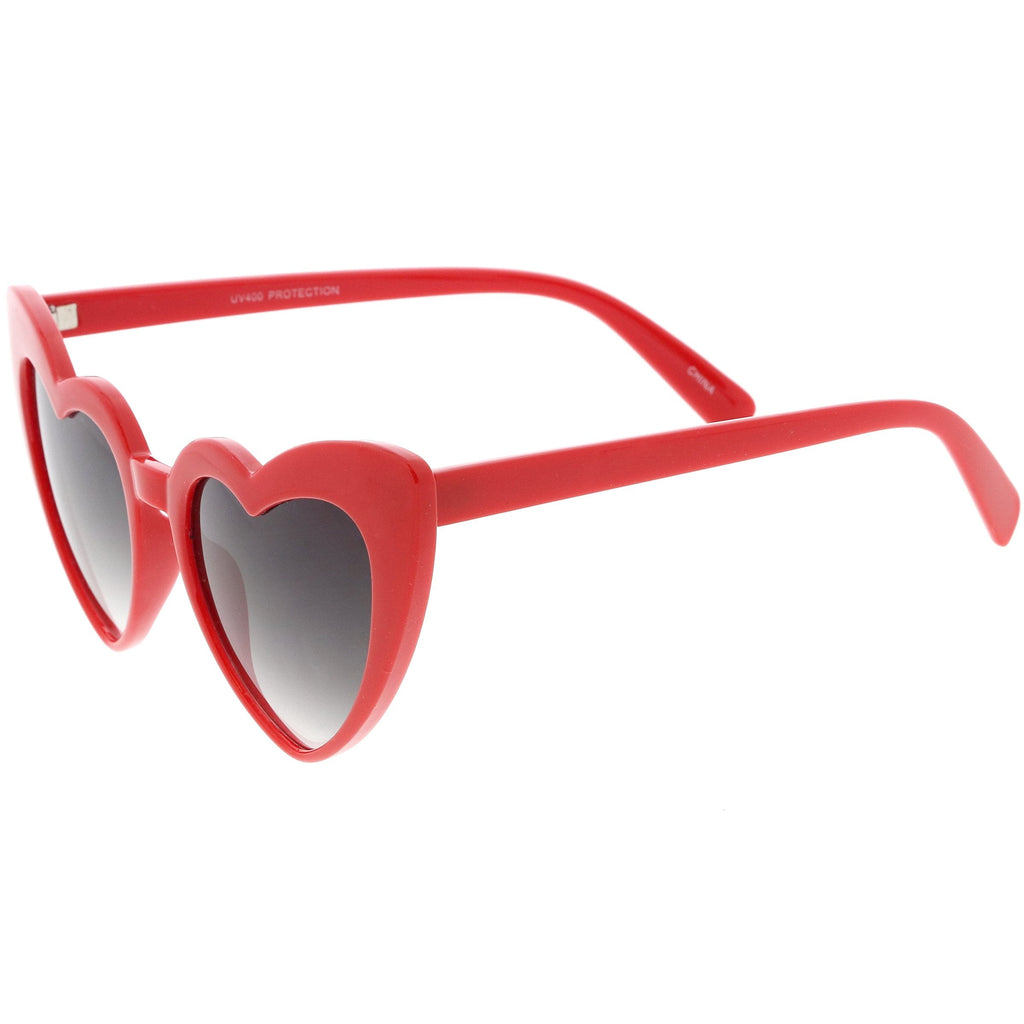 Women's Oversize Flat Lens Heart Shape Cat Eye Sunglasses C759