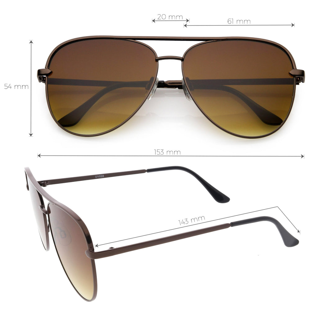 Classic Oversize Retro Modern Flat Lens Aviator Sunglasses C792 54mm