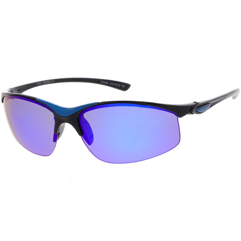 Men's Lightweight Half Frame Active Sports Wrap Around Sunglasses C788