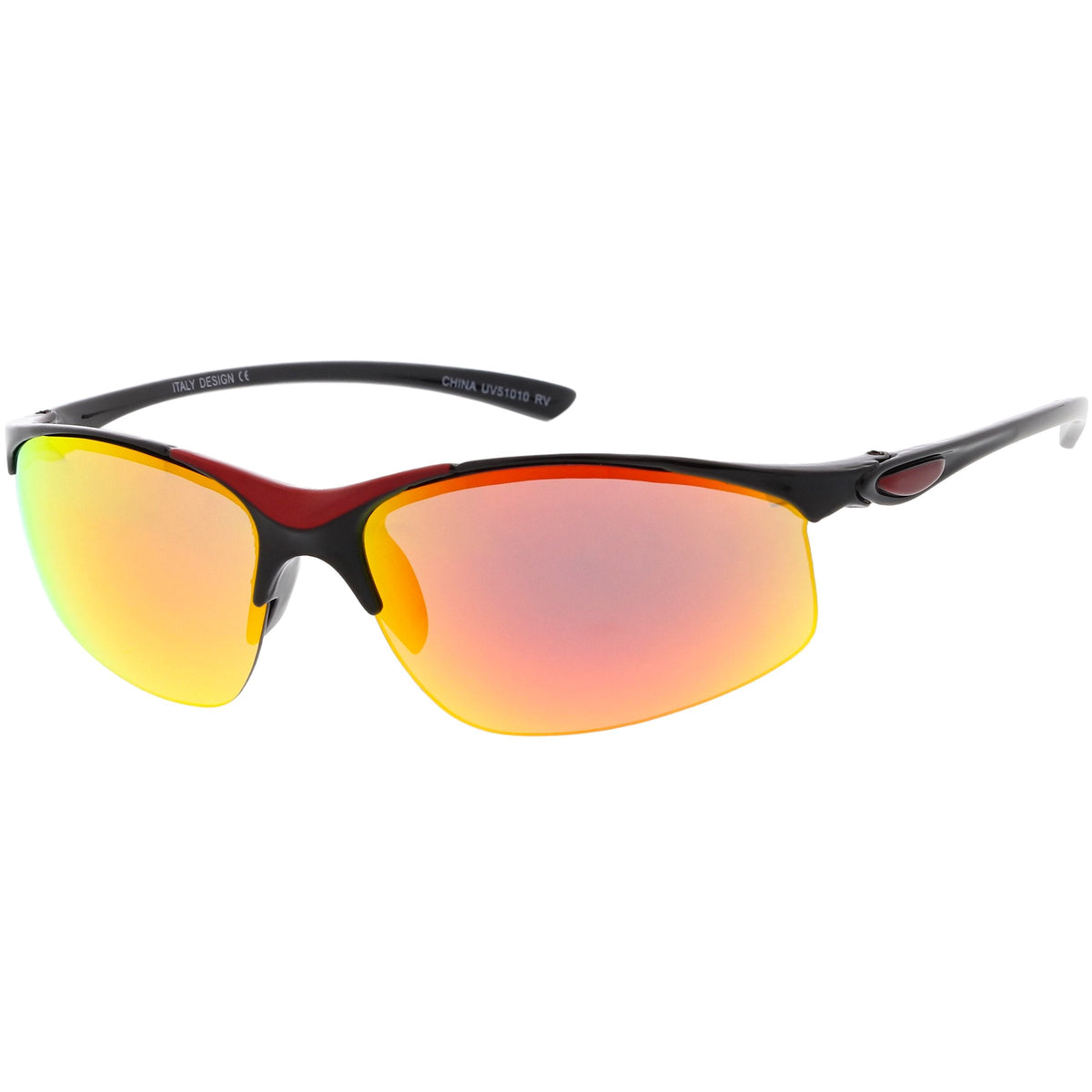 Men's Lightweight Half Frame Active Sports Wrap Around Sunglasses C788