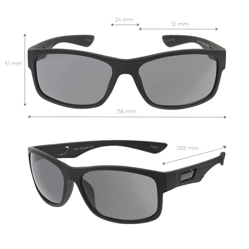 Men's Rubberized Matte Shark Fin Temple Sport Sunglasses A419