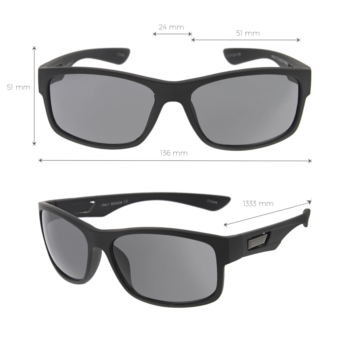 Men's Rubberized Matte Shark Fin Temple Sport Sunglasses A419