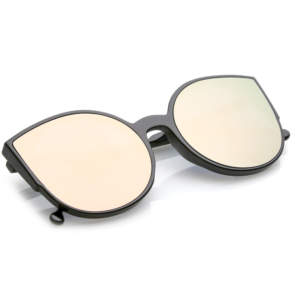 Women's Oversize Mirrored Flat Infinity Lens Sunglasses A940