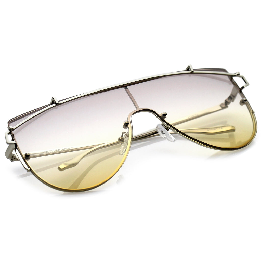 Retro Oversize Disco Shield Multi Color Lens Sunglasses A907