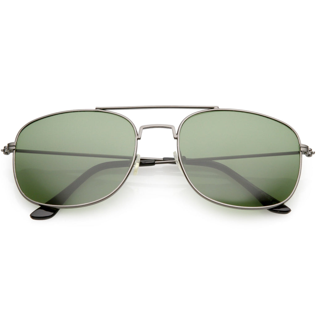 Retro Large Classic Square Metal Aviator Sunglasses C763