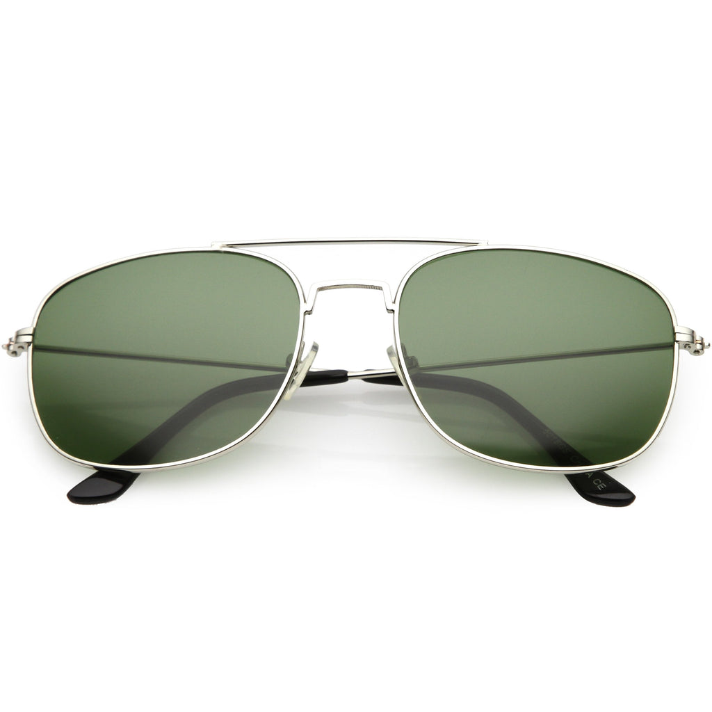 Retro Large Classic Square Metal Aviator Sunglasses C763