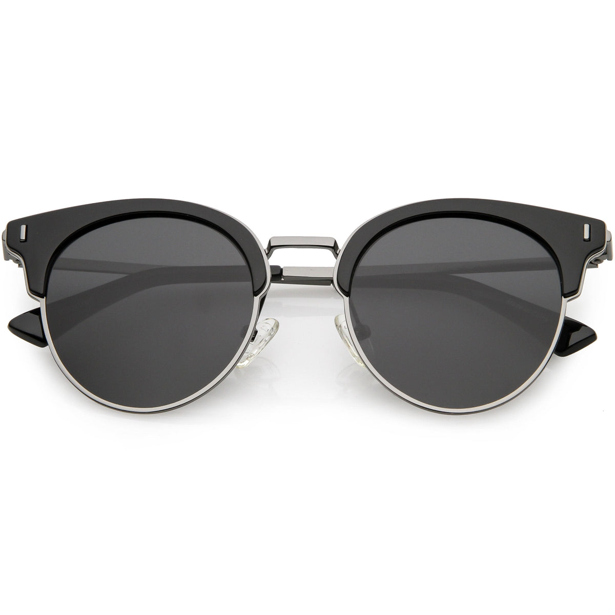 Women's Polarized Round Horned Rim Half Frame Sunglasses C828