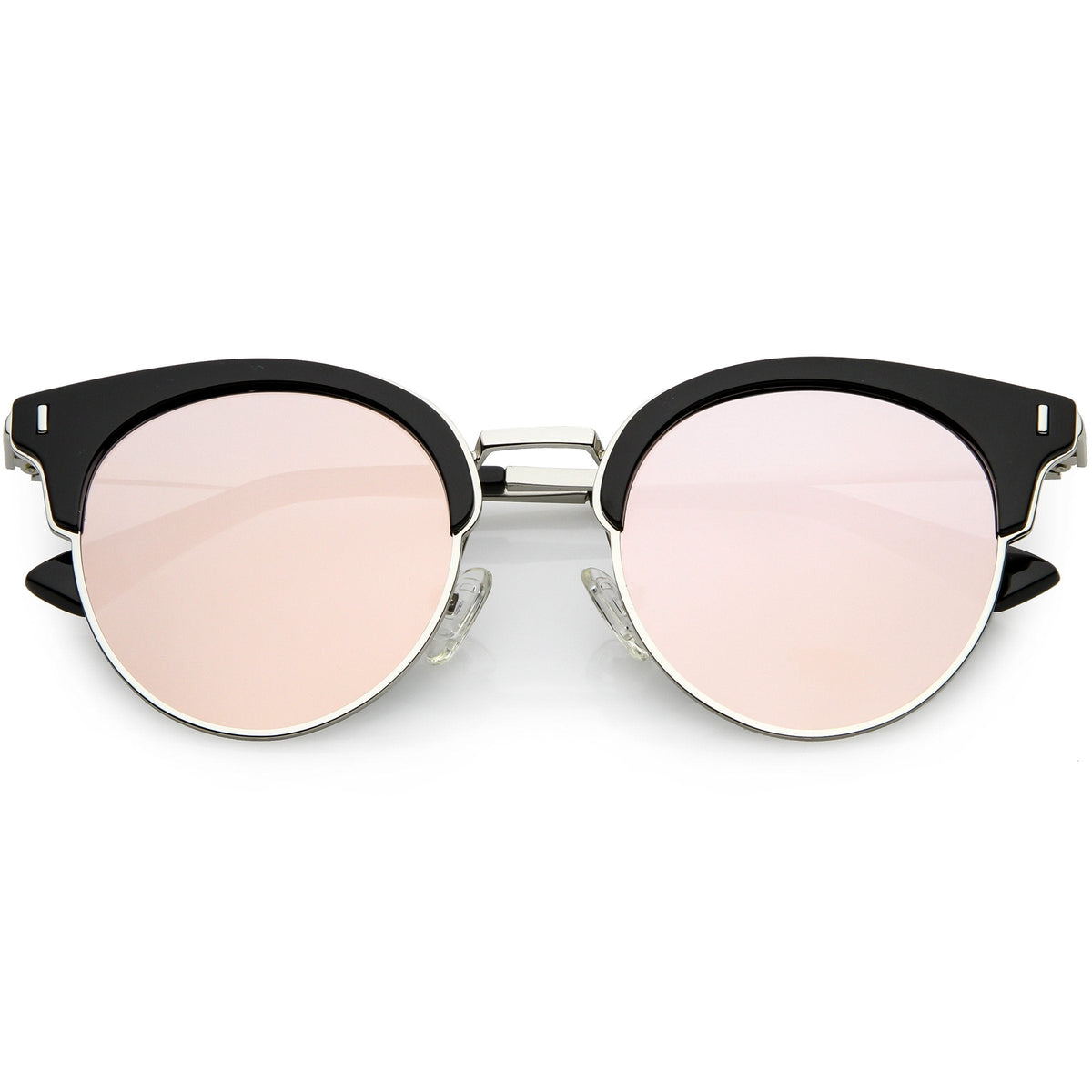 Women's Polarized Round Horned Rim Half Frame Sunglasses C828