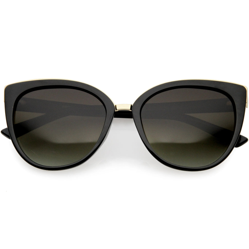 Women's Large Polarized Dual Layer Cat Eye Sunglasses C827