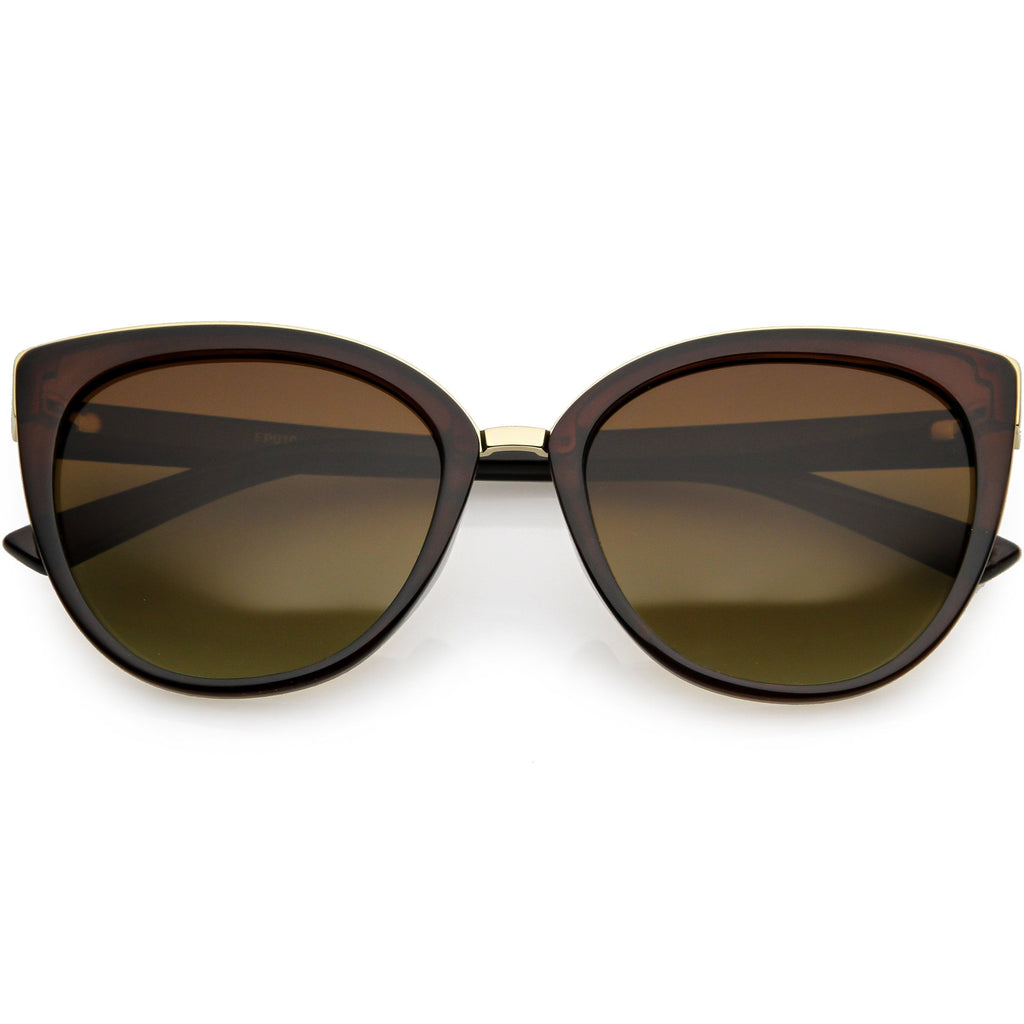 Women's Large Polarized Dual Layer Cat Eye Sunglasses C827