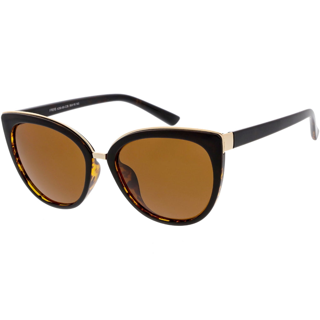 Women's Large Polarized Dual Layer Cat Eye Sunglasses C827