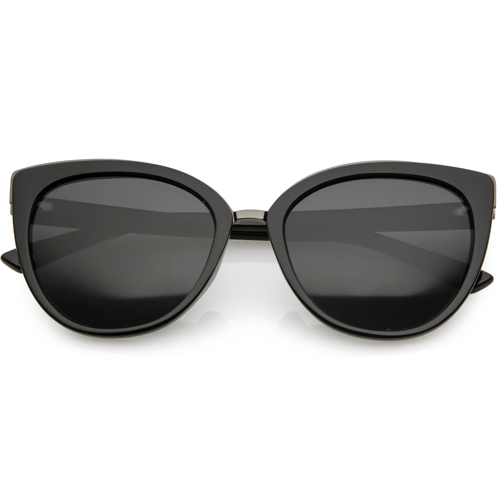 Women's Large Polarized Dual Layer Cat Eye Sunglasses C827