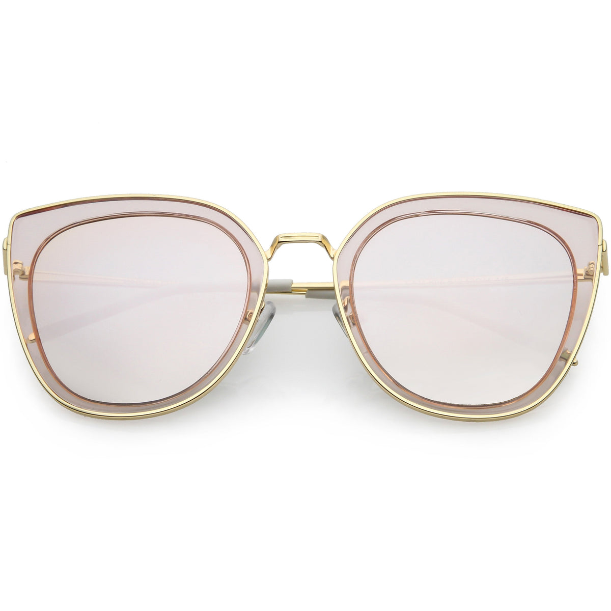 Women's Oversize Polarized Cat Eye Metal Frame Sunglasses C822
