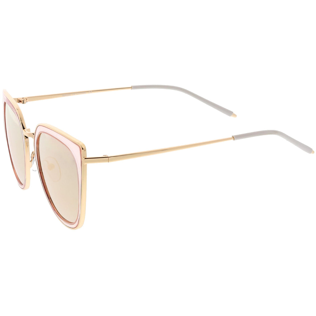 Women's Oversize Polarized Cat Eye Metal Frame Sunglasses C822