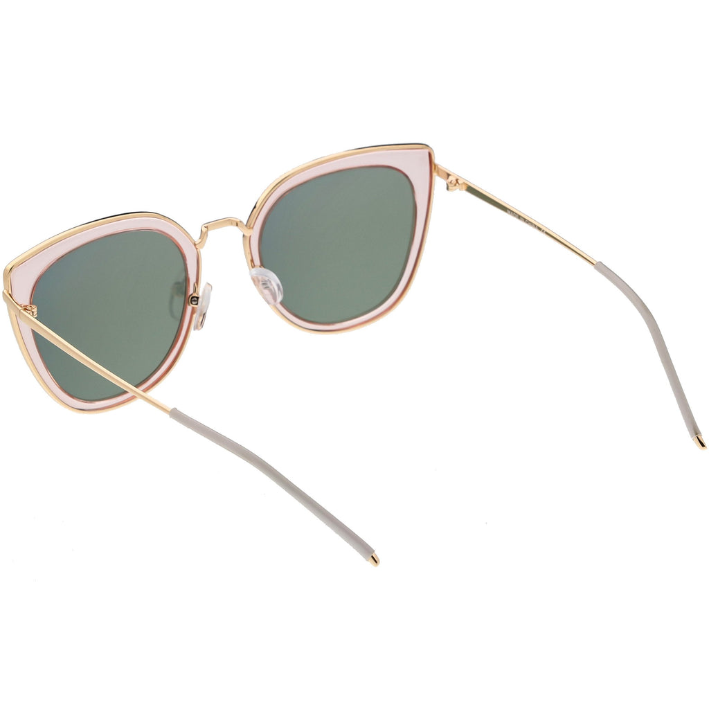 Women's Oversize Polarized Cat Eye Metal Frame Sunglasses C822
