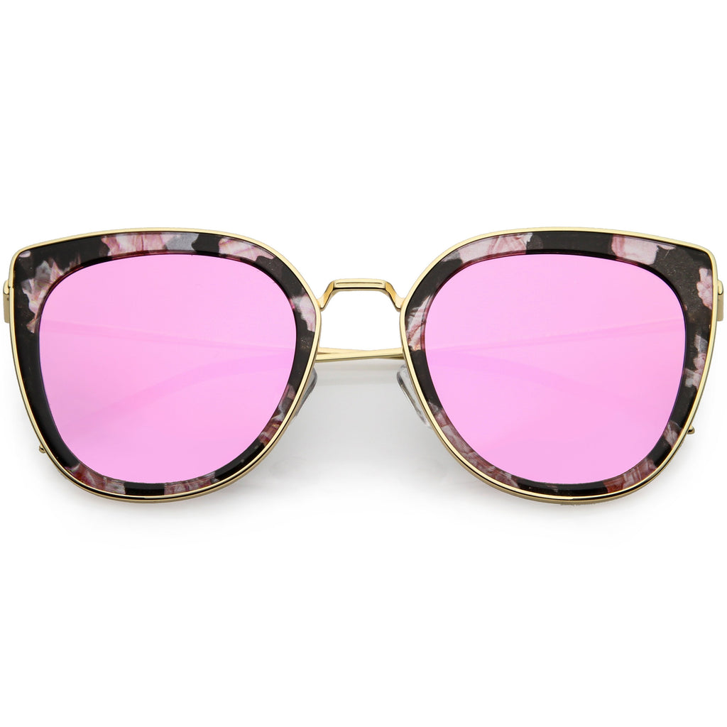 Women's Oversize Polarized Cat Eye Metal Frame Sunglasses C822