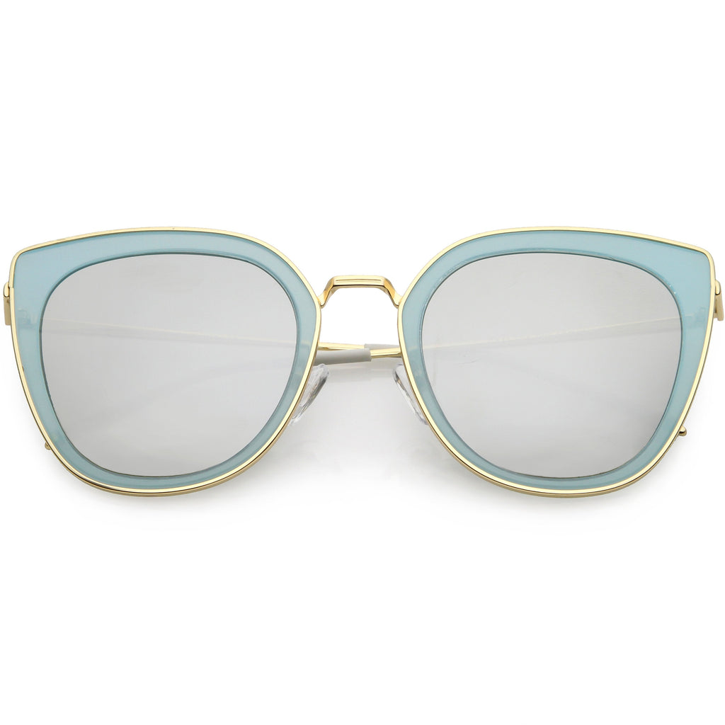 Women's Oversize Polarized Cat Eye Metal Frame Sunglasses C822